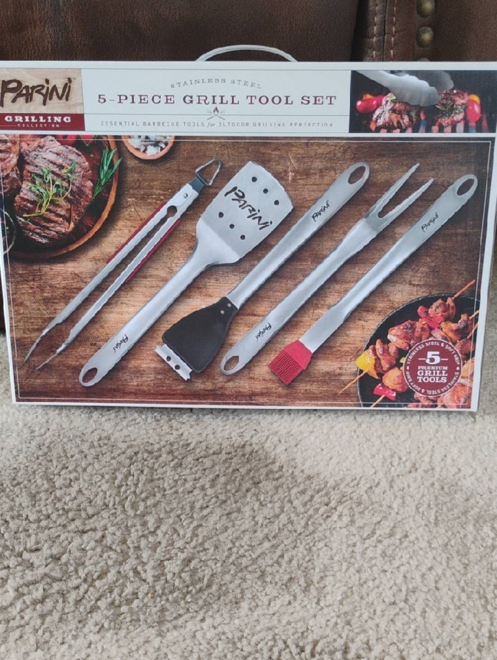 Parini Stainless Steel 5-Piece Grill Tool Set